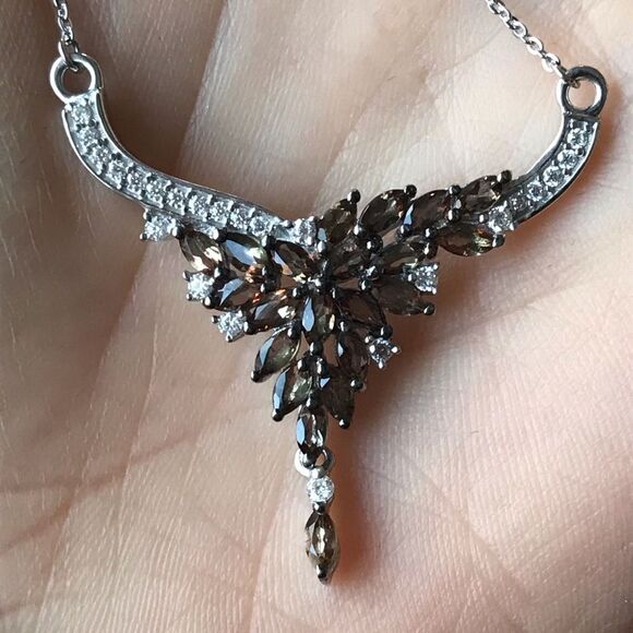 Natural Andalusite Sterling Silver Necklace - Picture 2 of 10